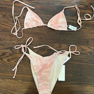 L*space bikini, BRAND NEW, sparkle swirl design, Small top, M bottom